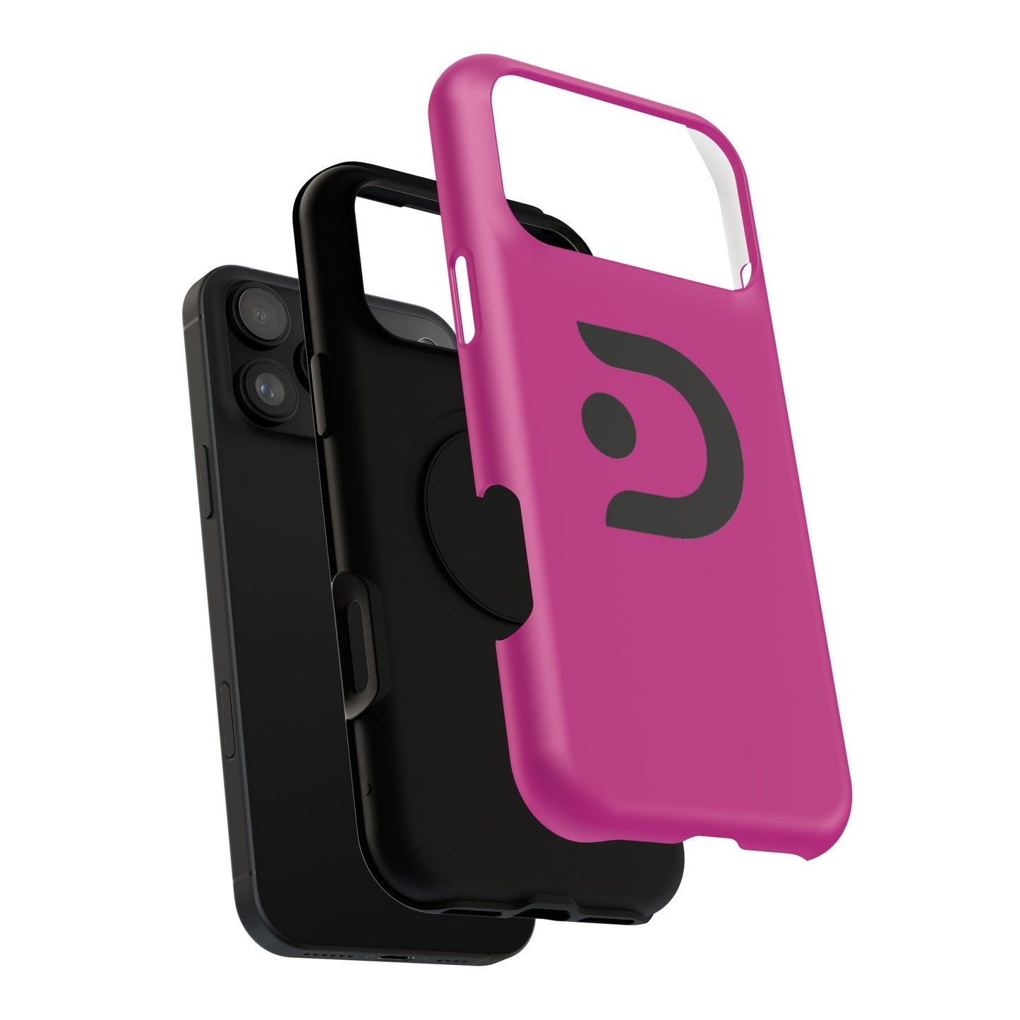 Impact-Resistant Phone Case — Magenta with Bold Minimal Logo