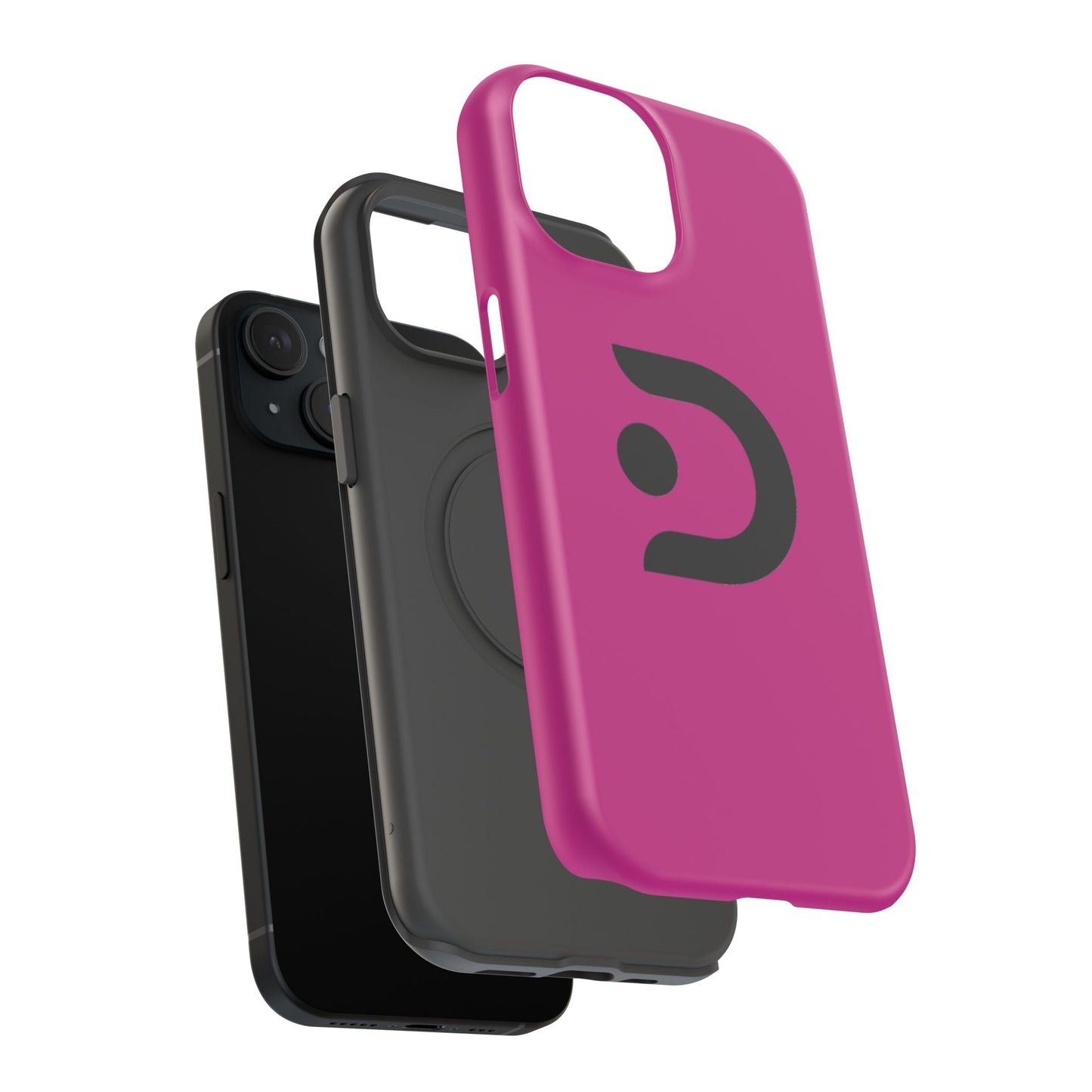 Impact-Resistant Phone Case — Magenta with Bold Minimal Logo