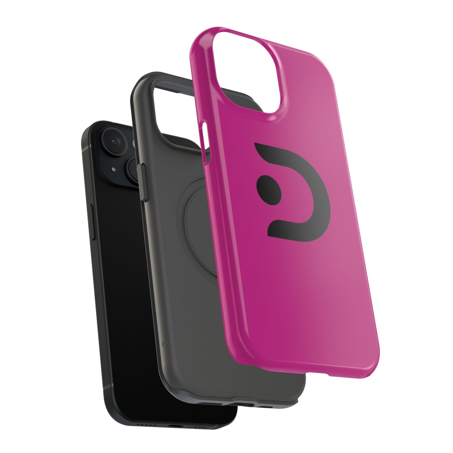Impact-Resistant Phone Case — Magenta with Bold Minimal Logo