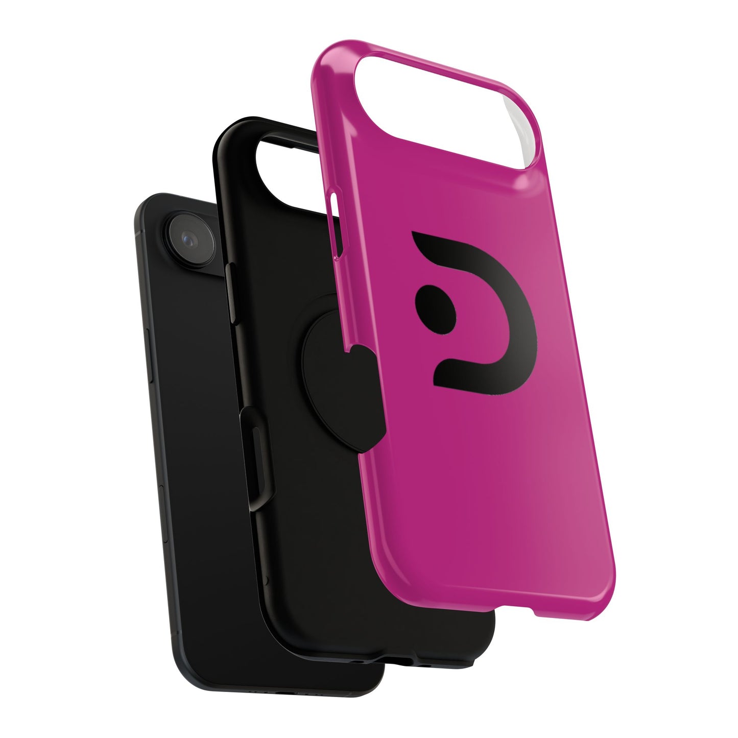 Impact-Resistant Phone Case — Magenta with Bold Minimal Logo