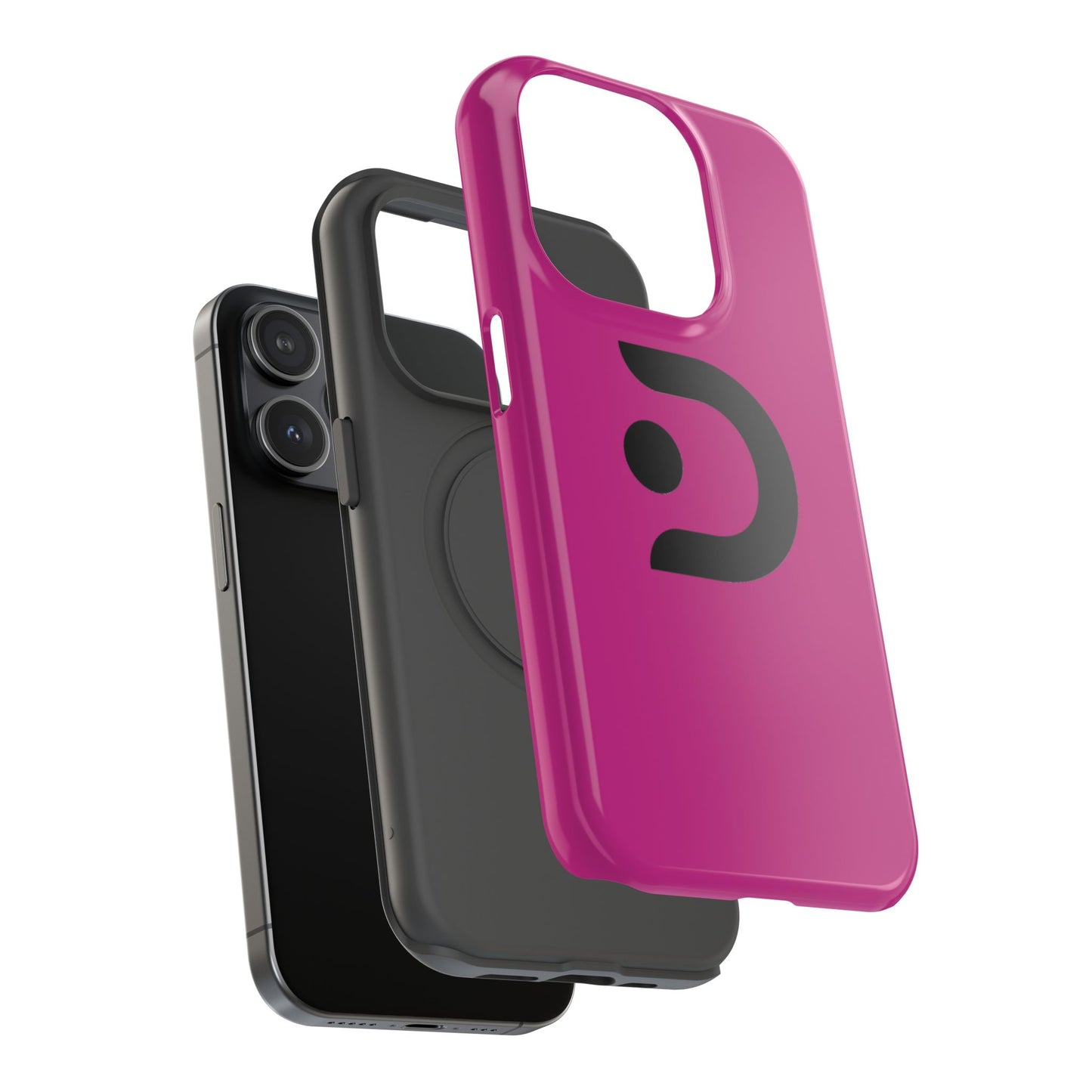 Impact-Resistant Phone Case — Magenta with Bold Minimal Logo