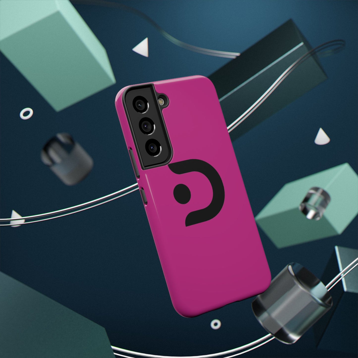 Impact-Resistant Phone Case — Magenta with Bold Minimal Logo