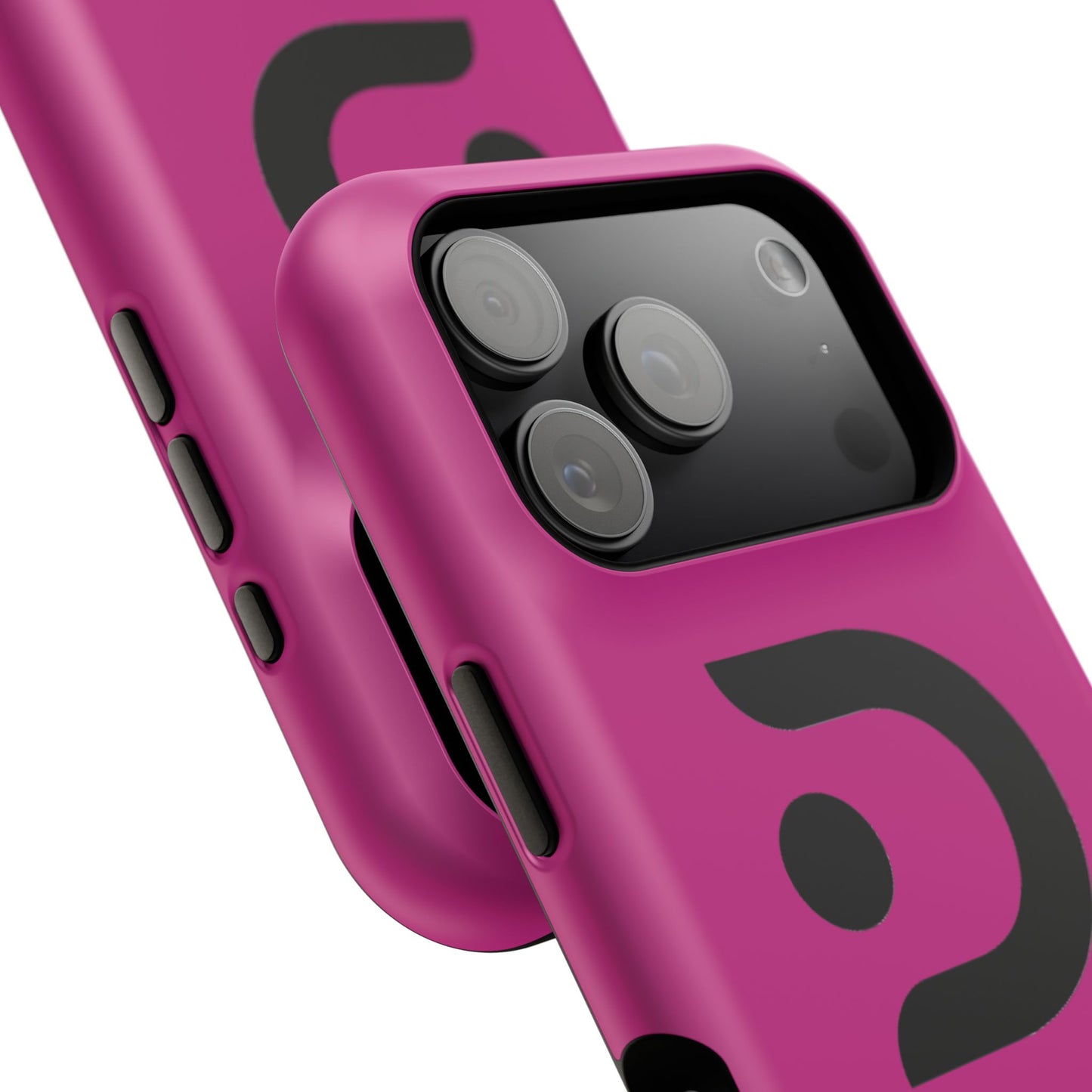 Impact-Resistant Phone Case — Magenta with Bold Minimal Logo