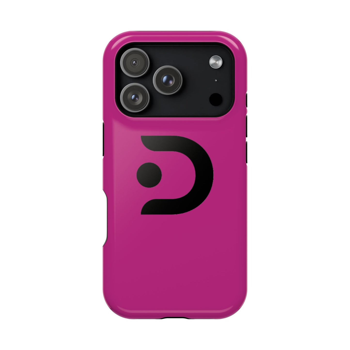 Impact-Resistant Phone Case — Magenta with Bold Minimal Logo