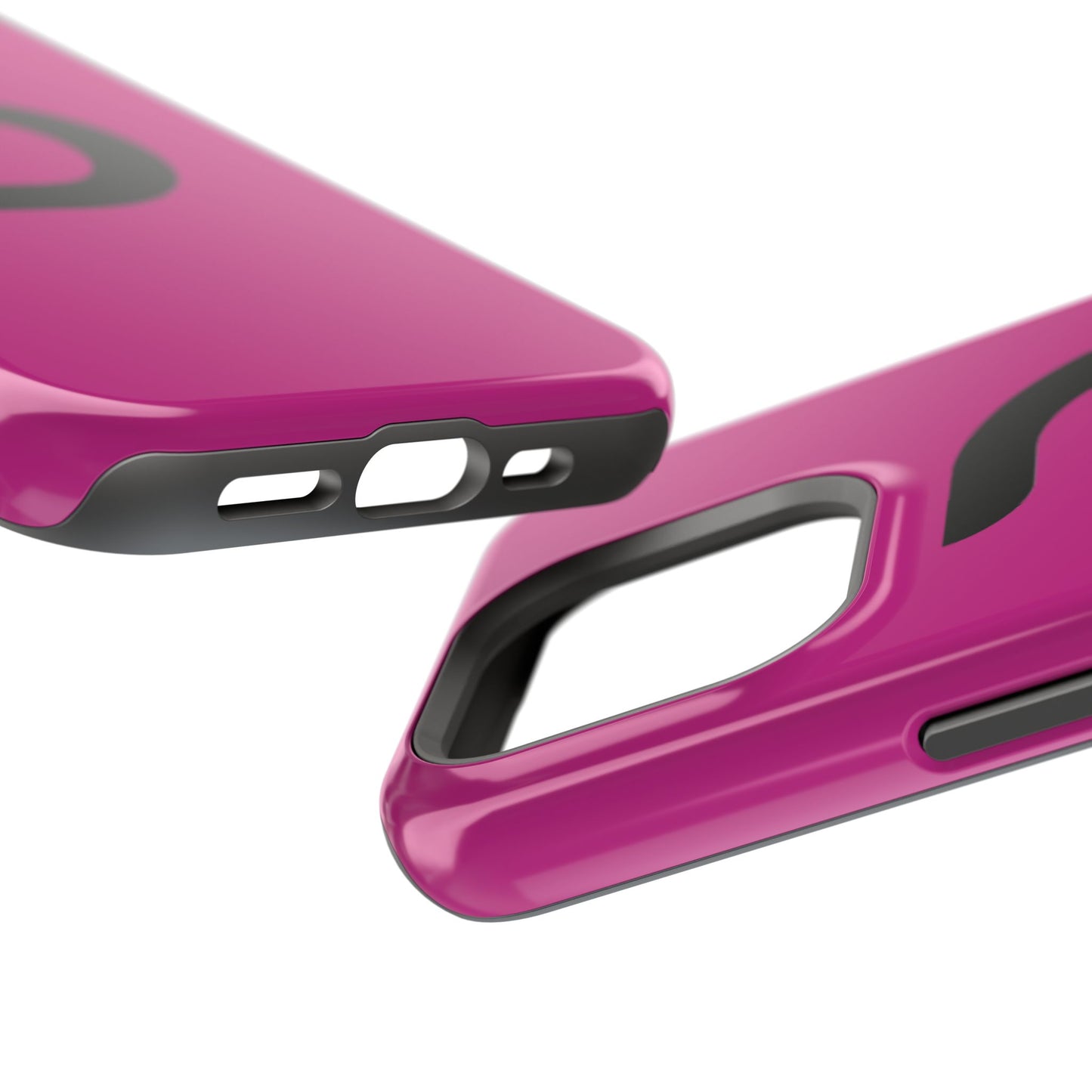 Impact-Resistant Phone Case — Magenta with Bold Minimal Logo