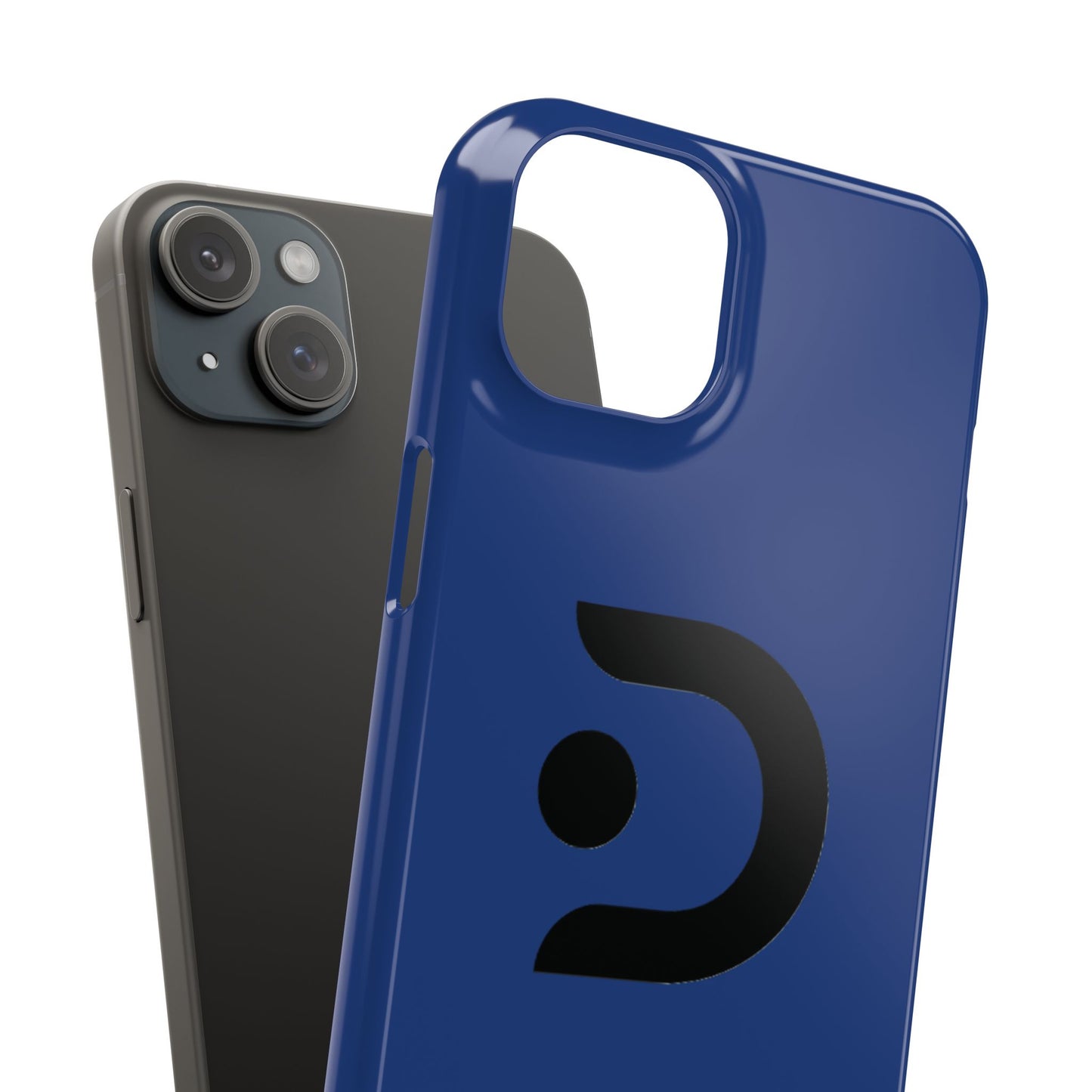 Slim Phone Case — Minimal Blue Protective Cover with Modern Logo