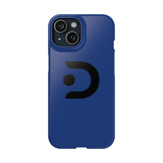 Slim Phone Case — Minimal Blue Protective Cover with Modern Logo