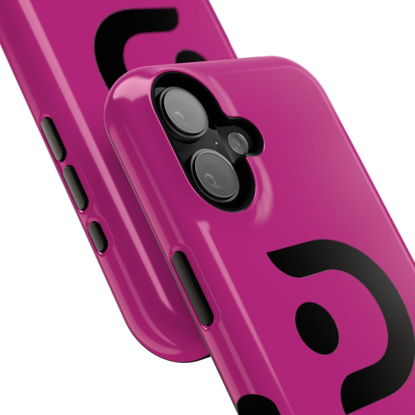 Impact-Resistant Phone Case — Magenta with Bold Minimal Logo