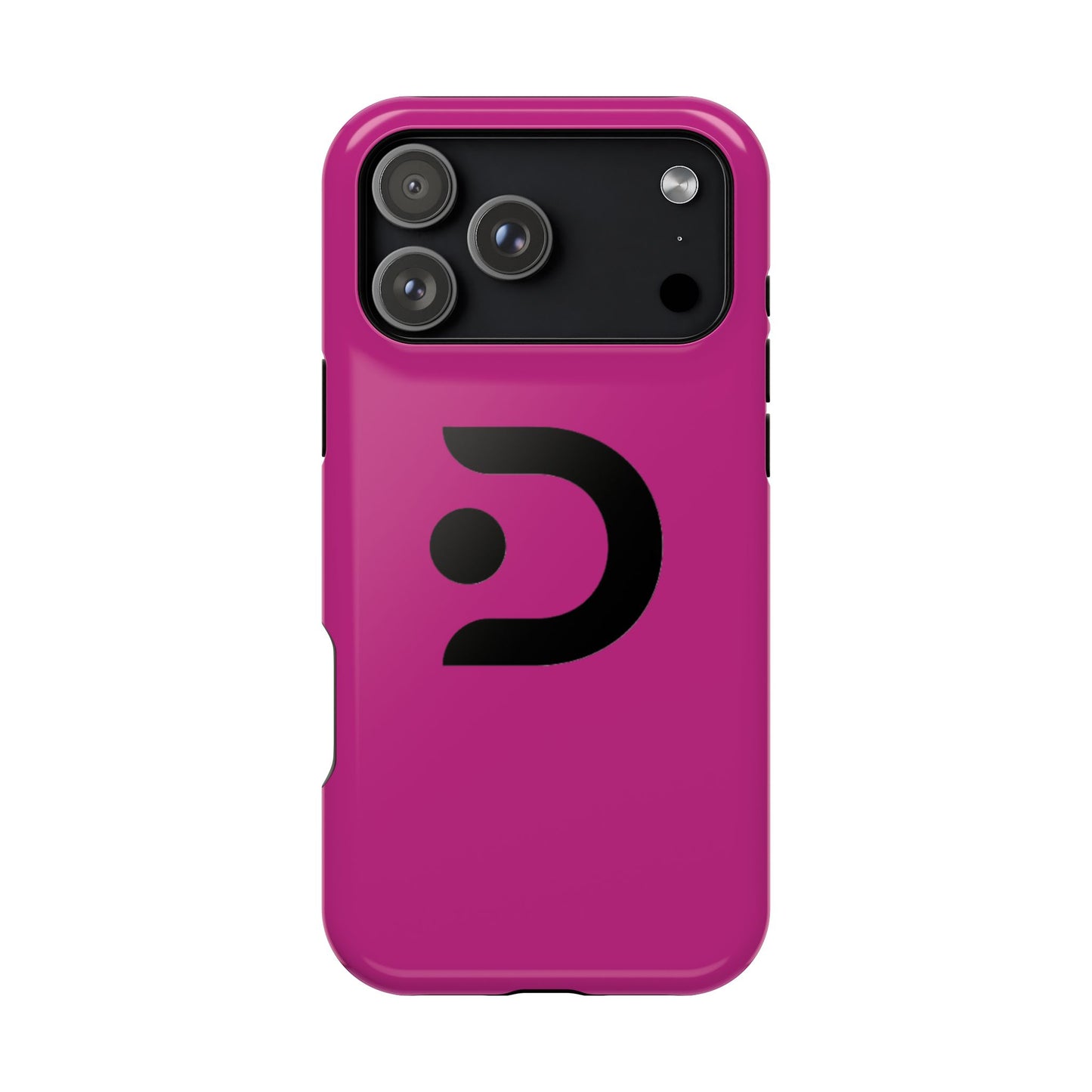 Impact-Resistant Phone Case — Magenta with Bold Minimal Logo