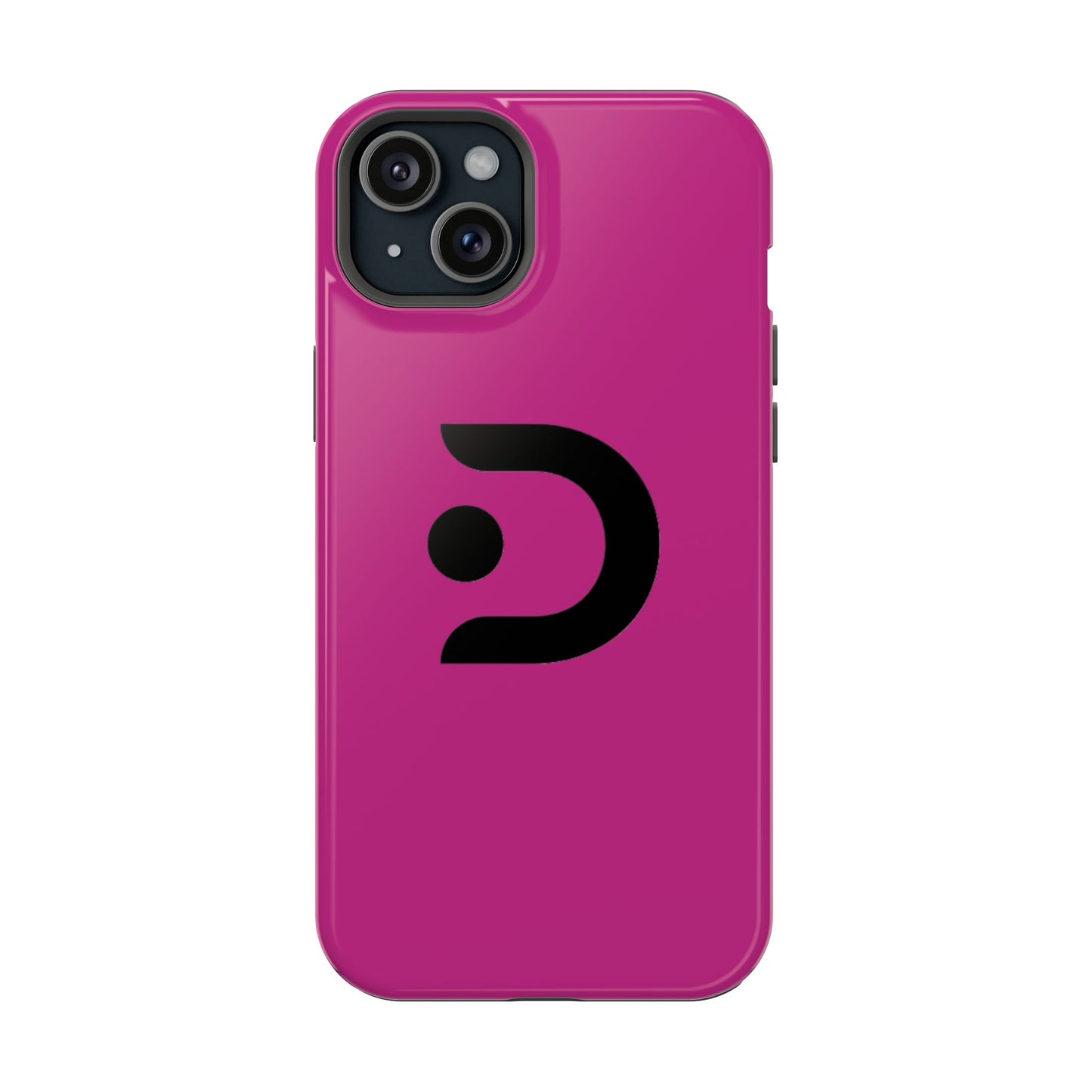 Impact-Resistant Phone Case — Magenta with Bold Minimal Logo