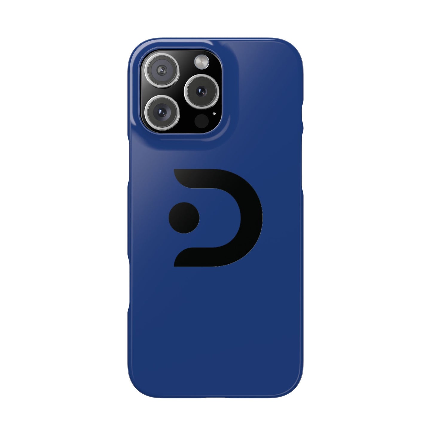 Slim Phone Case — Minimal Blue Protective Cover with Modern Logo