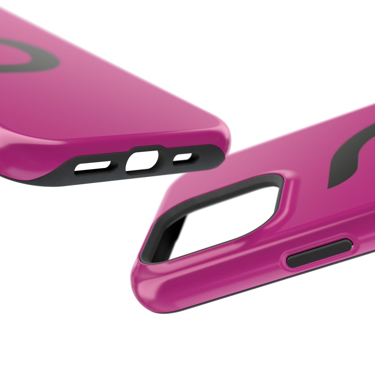 Impact-Resistant Phone Case — Magenta with Bold Minimal Logo