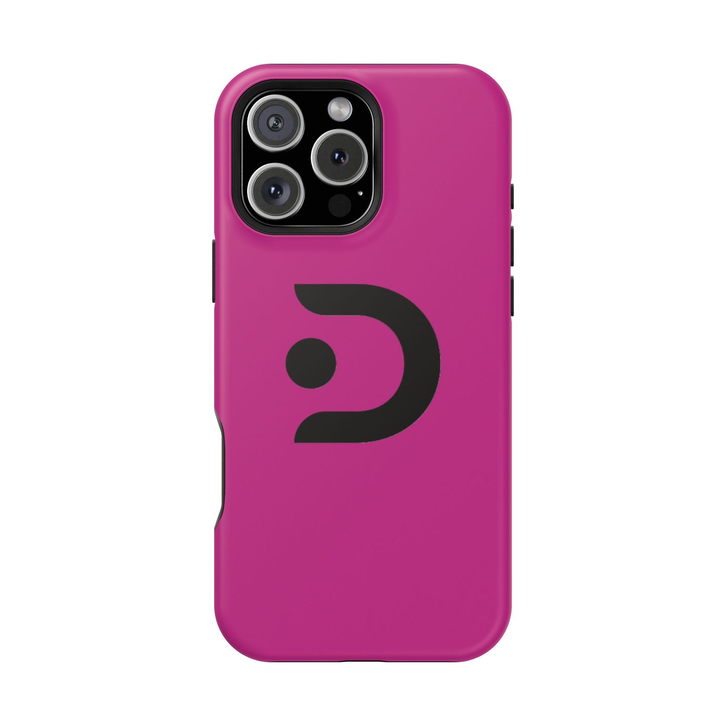 Impact-Resistant Phone Case — Magenta with Bold Minimal Logo