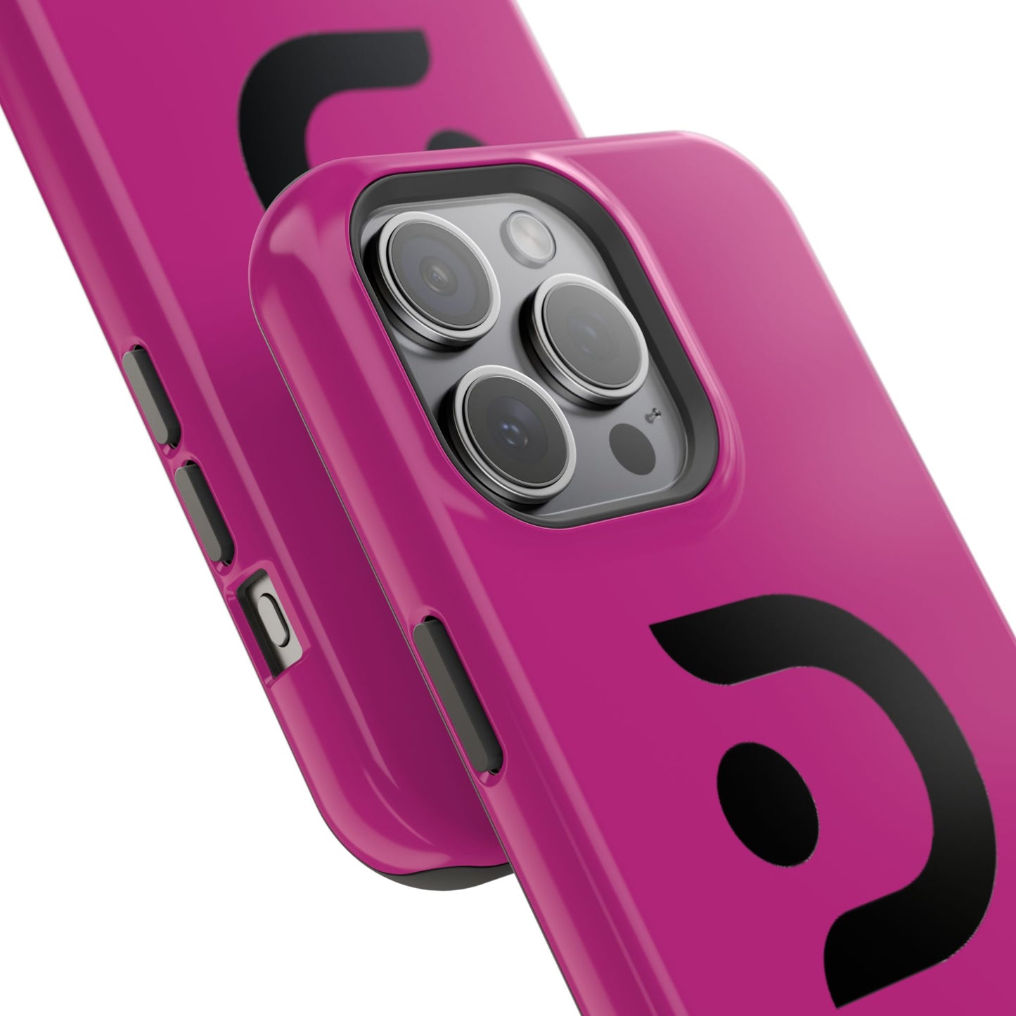 Impact-Resistant Phone Case — Magenta with Bold Minimal Logo