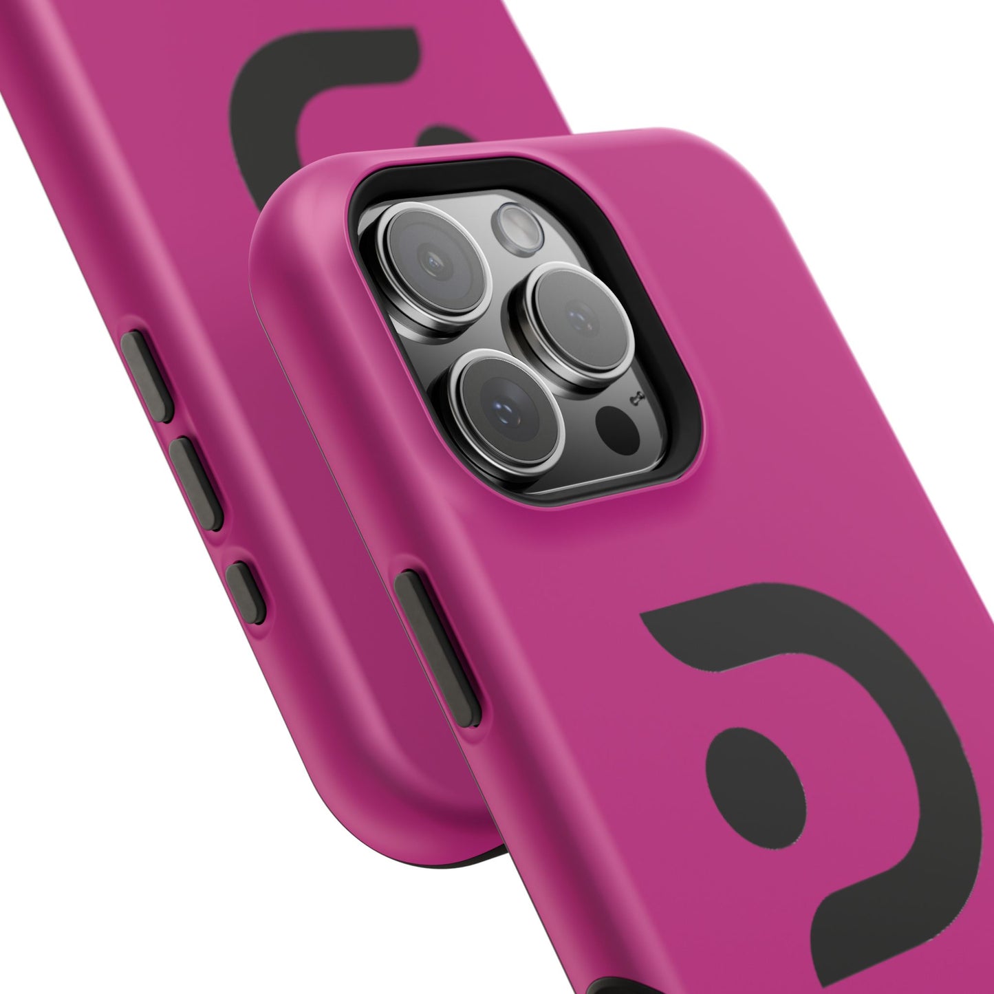 Impact-Resistant Phone Case — Magenta with Bold Minimal Logo