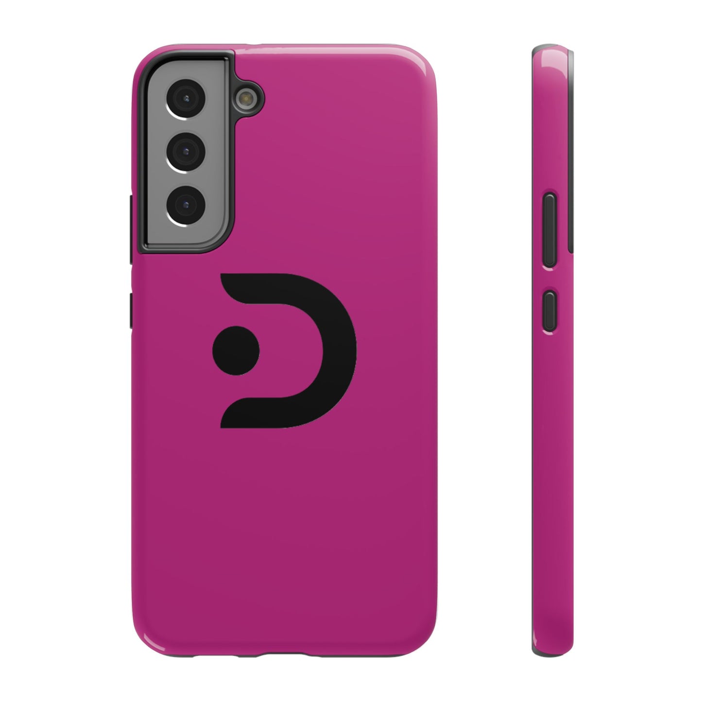 Impact-Resistant Phone Case — Magenta with Bold Minimal Logo
