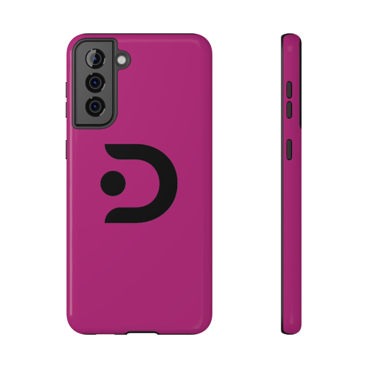 Impact-Resistant Phone Case — Magenta with Bold Minimal Logo