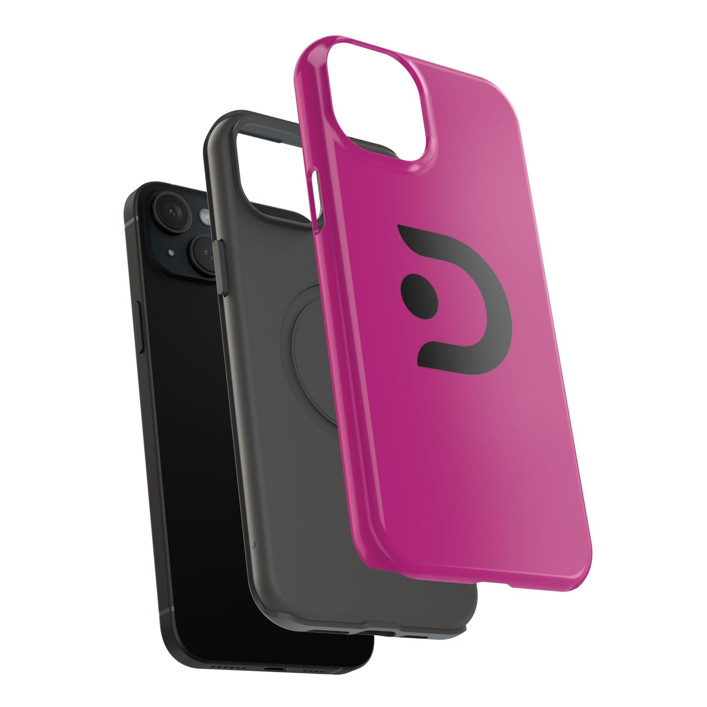 Impact-Resistant Phone Case — Magenta with Bold Minimal Logo