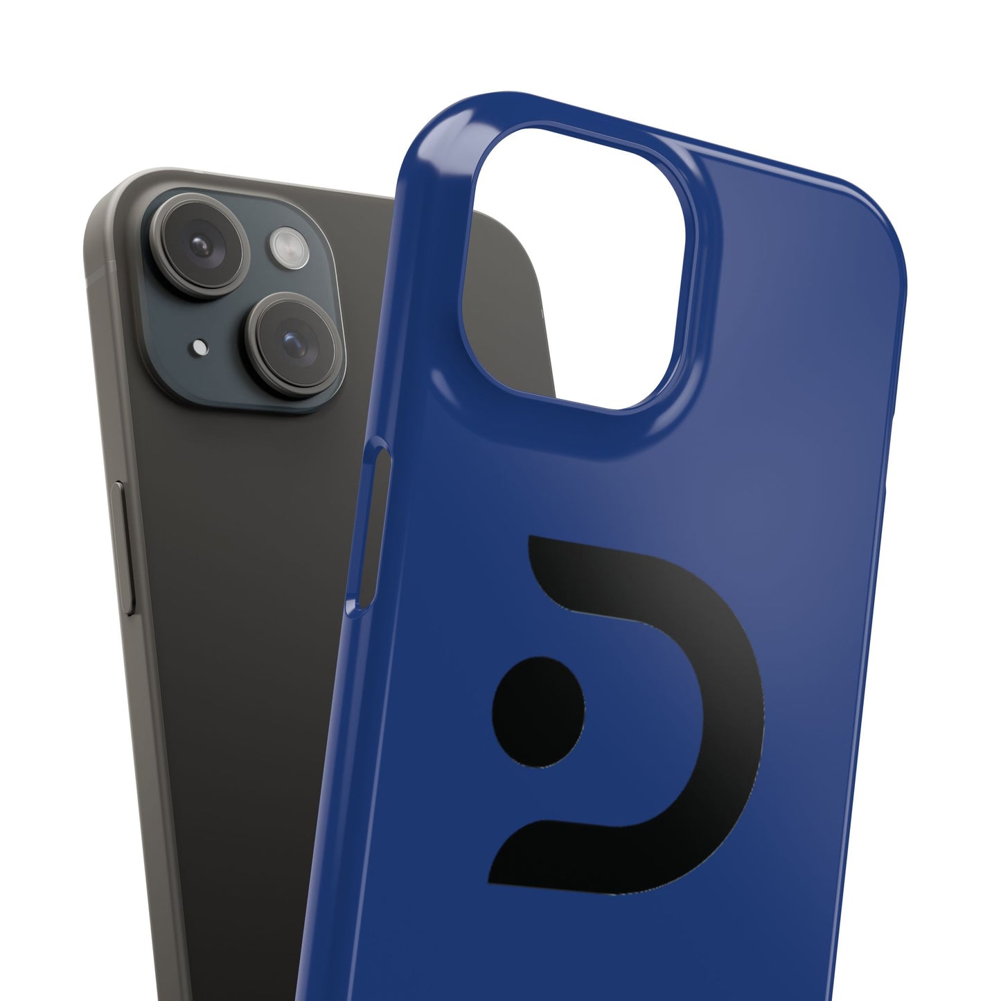 Slim Phone Case — Minimal Blue Protective Cover with Modern Logo