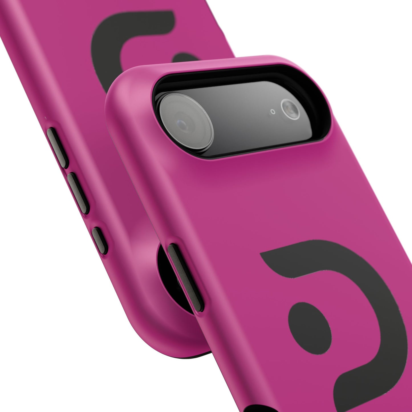 Impact-Resistant Phone Case — Magenta with Bold Minimal Logo