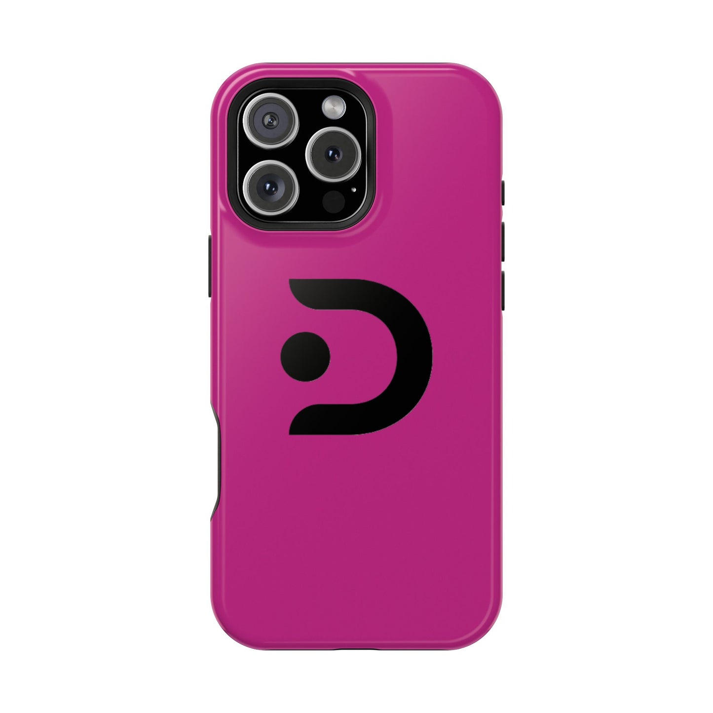 Impact-Resistant Phone Case — Magenta with Bold Minimal Logo