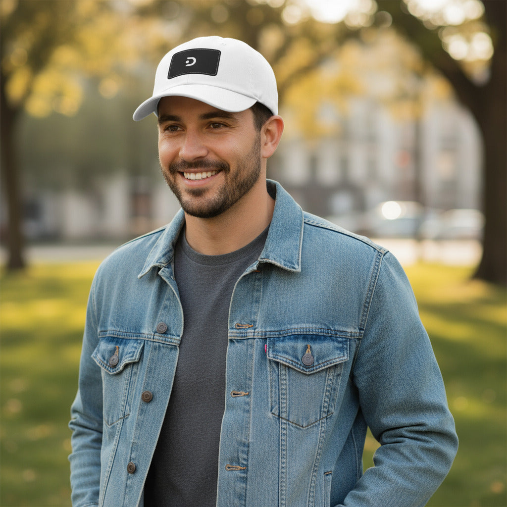Custom Dad Hat with Leather Patch - Casual Style for Everyday Wear