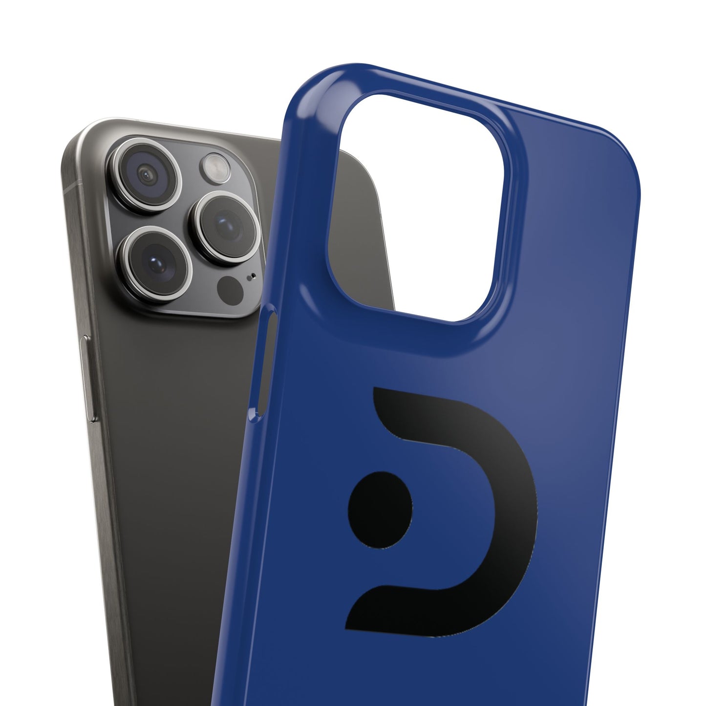Slim Phone Case — Minimal Blue Protective Cover with Modern Logo