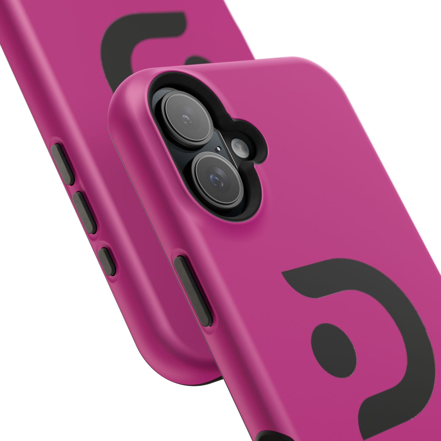 Impact-Resistant Phone Case — Magenta with Bold Minimal Logo