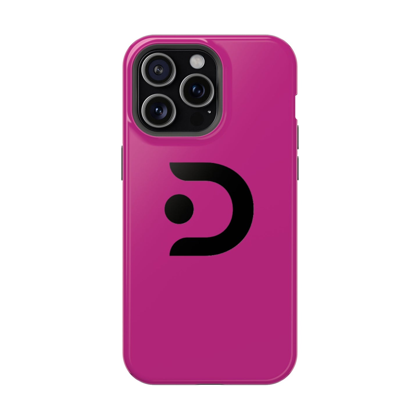 Impact-Resistant Phone Case — Magenta with Bold Minimal Logo
