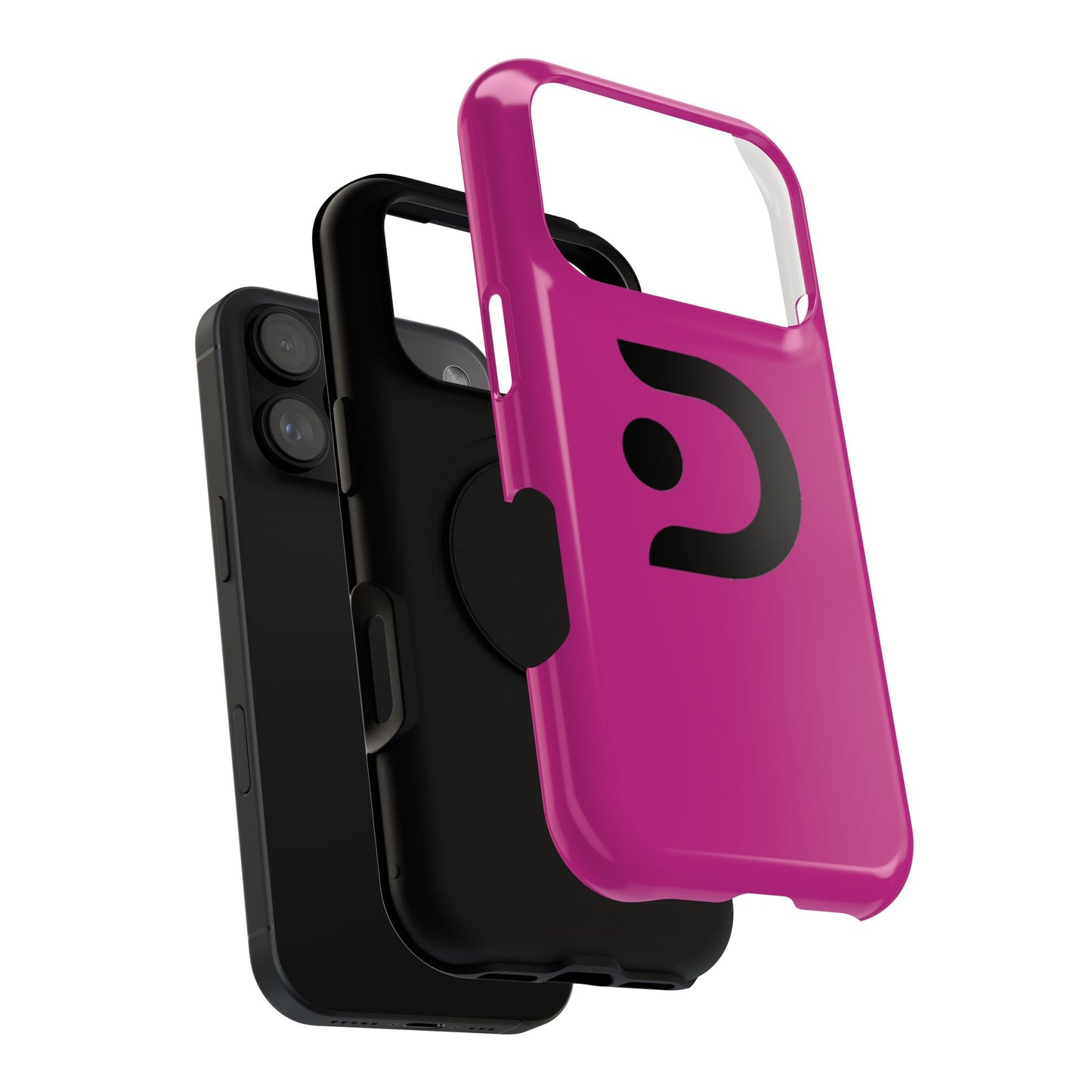 Impact-Resistant Phone Case — Magenta with Bold Minimal Logo
