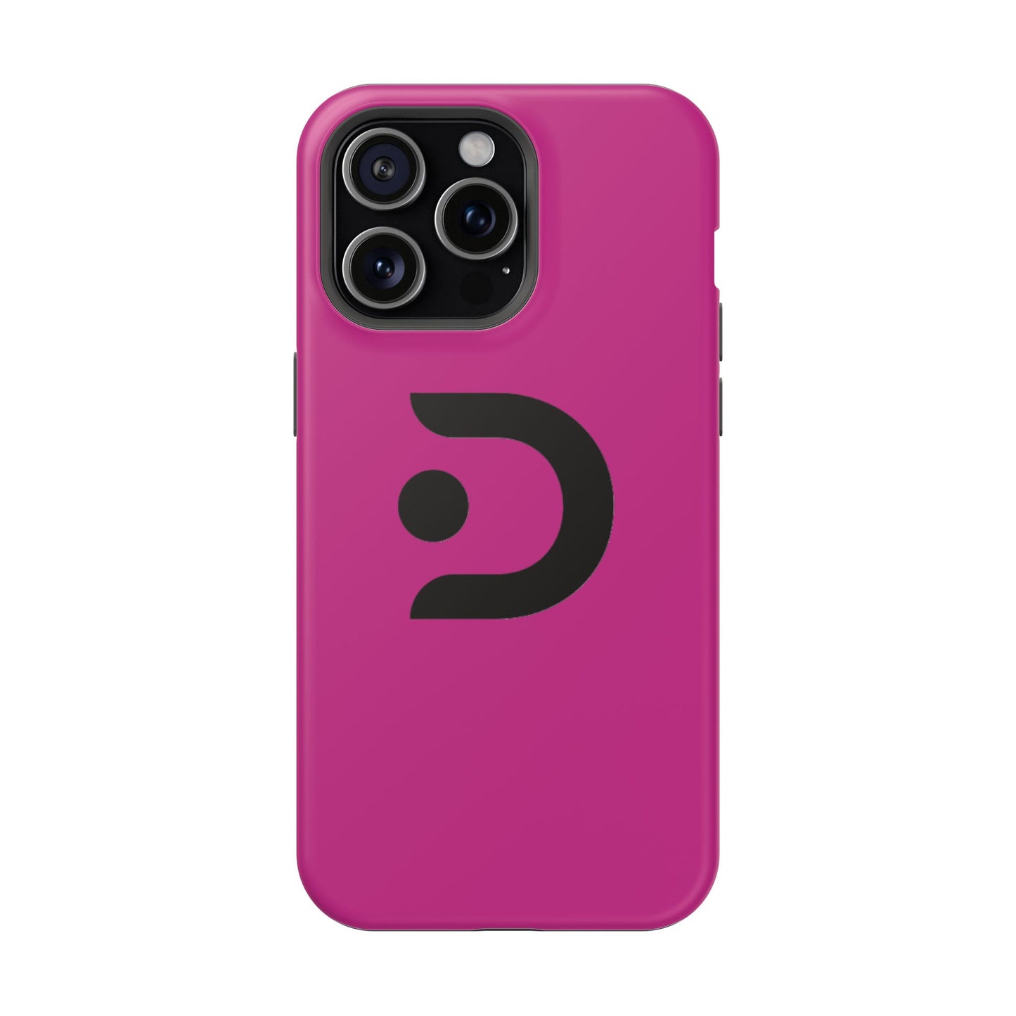 Impact-Resistant Phone Case — Magenta with Bold Minimal Logo