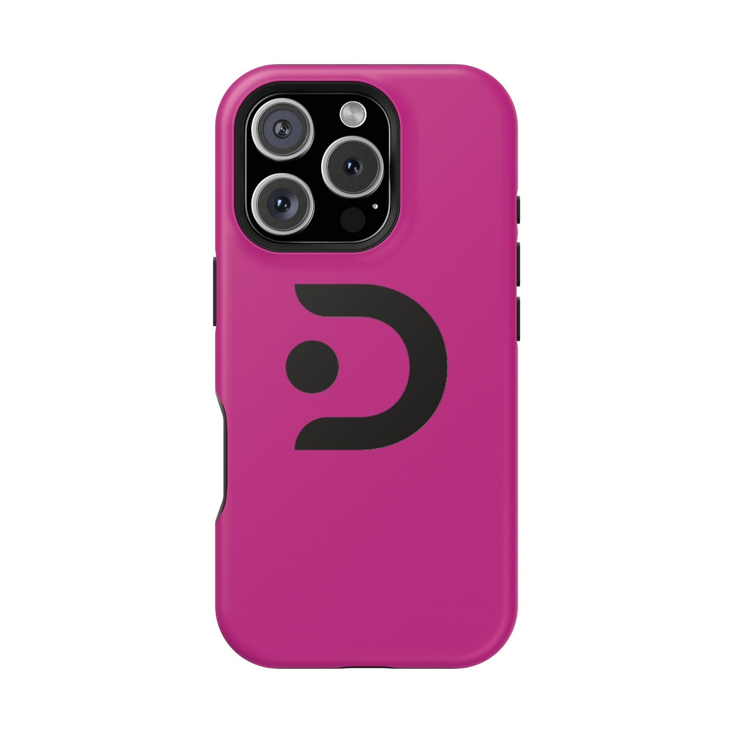 Impact-Resistant Phone Case — Magenta with Bold Minimal Logo