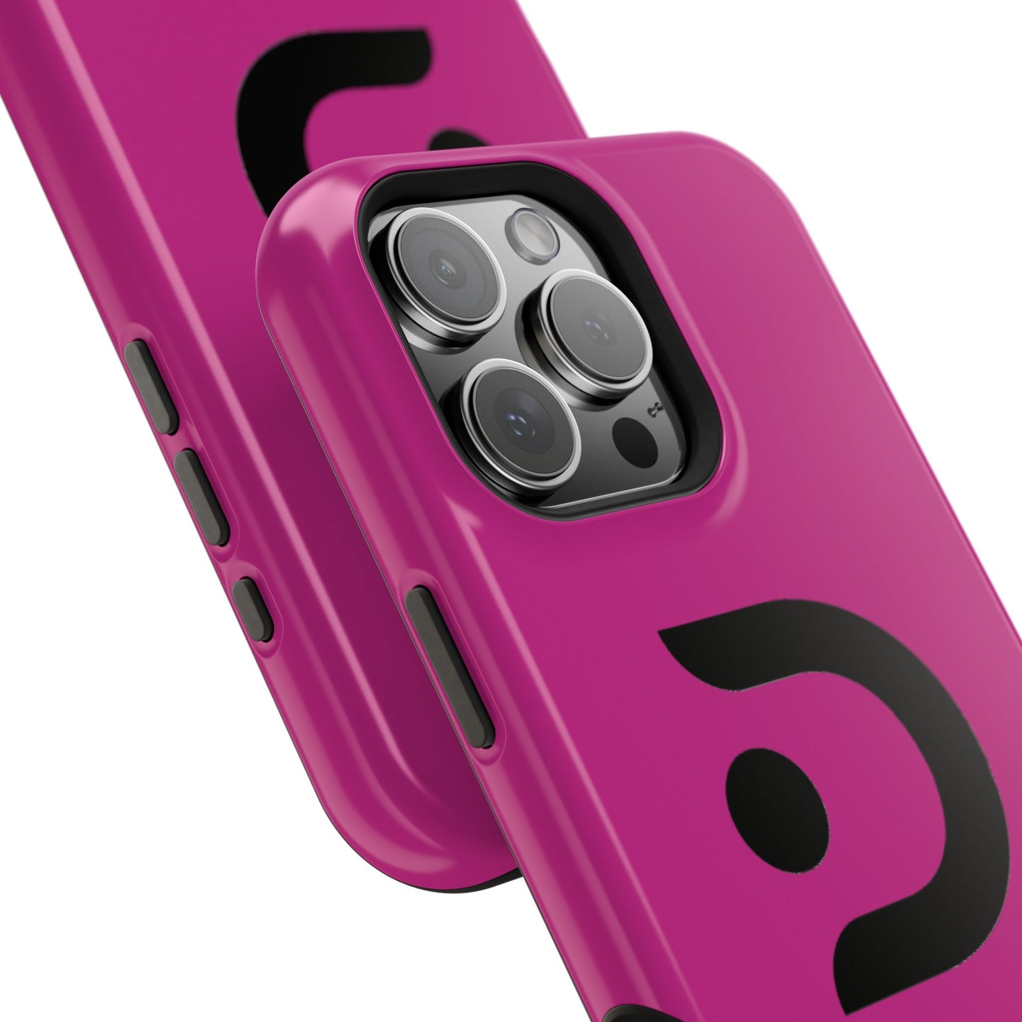 Impact-Resistant Phone Case — Magenta with Bold Minimal Logo