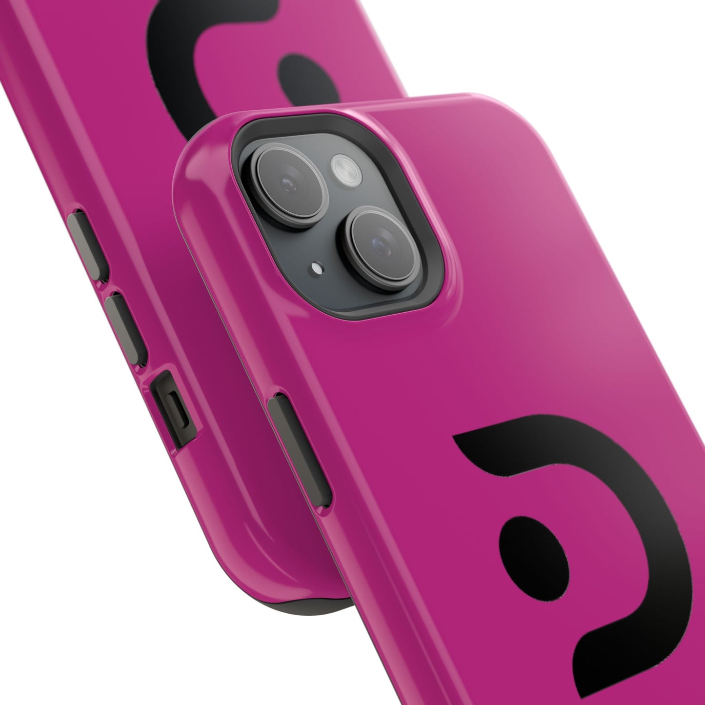 Impact-Resistant Phone Case — Magenta with Bold Minimal Logo
