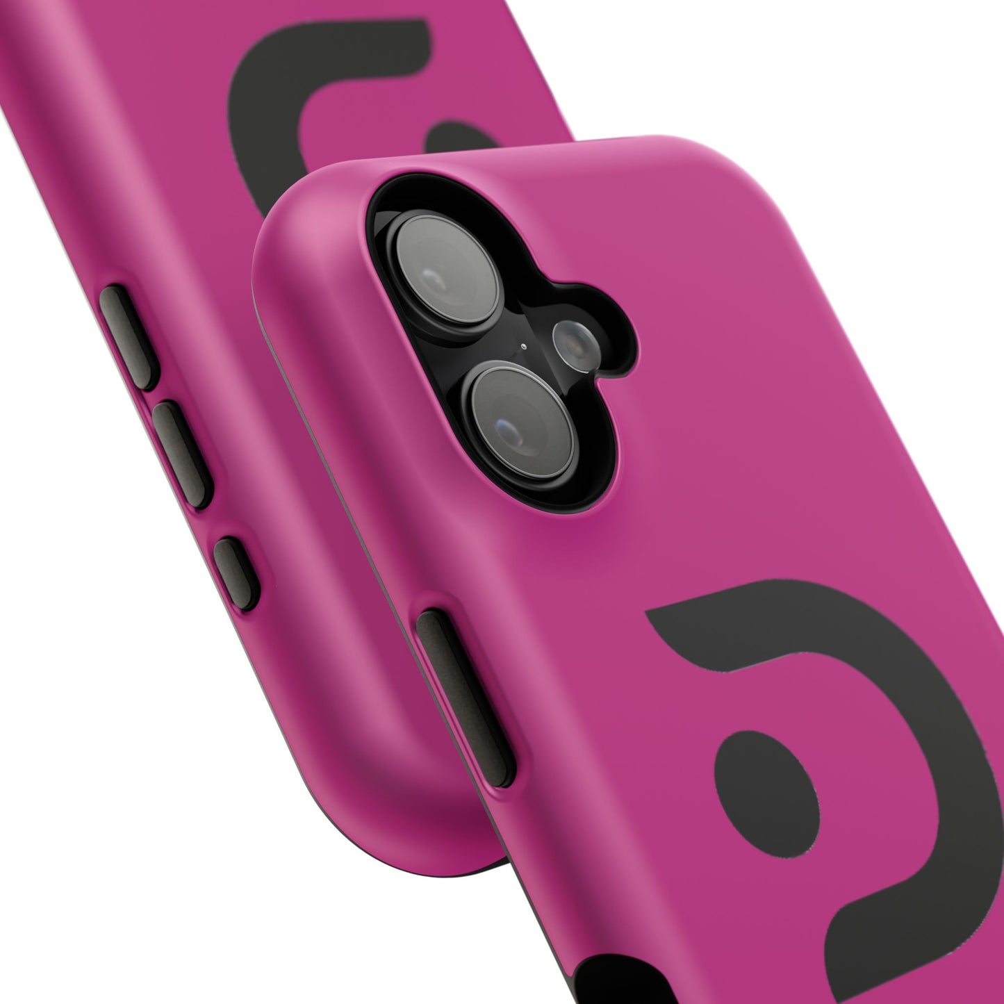 Impact-Resistant Phone Case — Magenta with Bold Minimal Logo