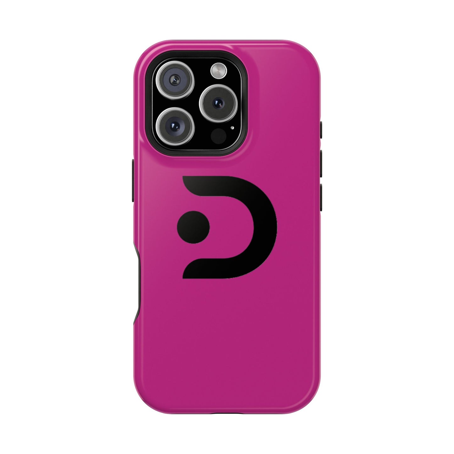 Impact-Resistant Phone Case — Magenta with Bold Minimal Logo