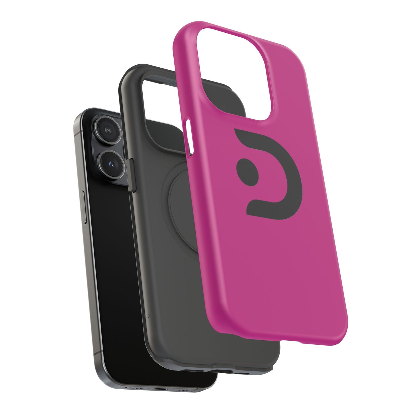 Impact-Resistant Phone Case — Magenta with Bold Minimal Logo