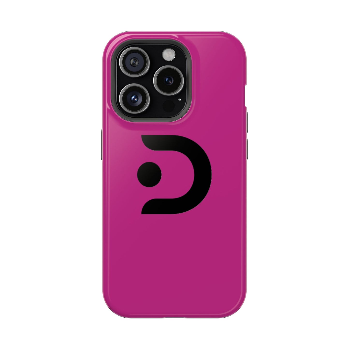 Impact-Resistant Phone Case — Magenta with Bold Minimal Logo