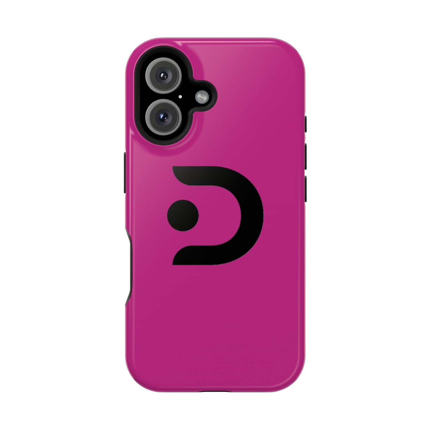 Impact-Resistant Phone Case — Magenta with Bold Minimal Logo