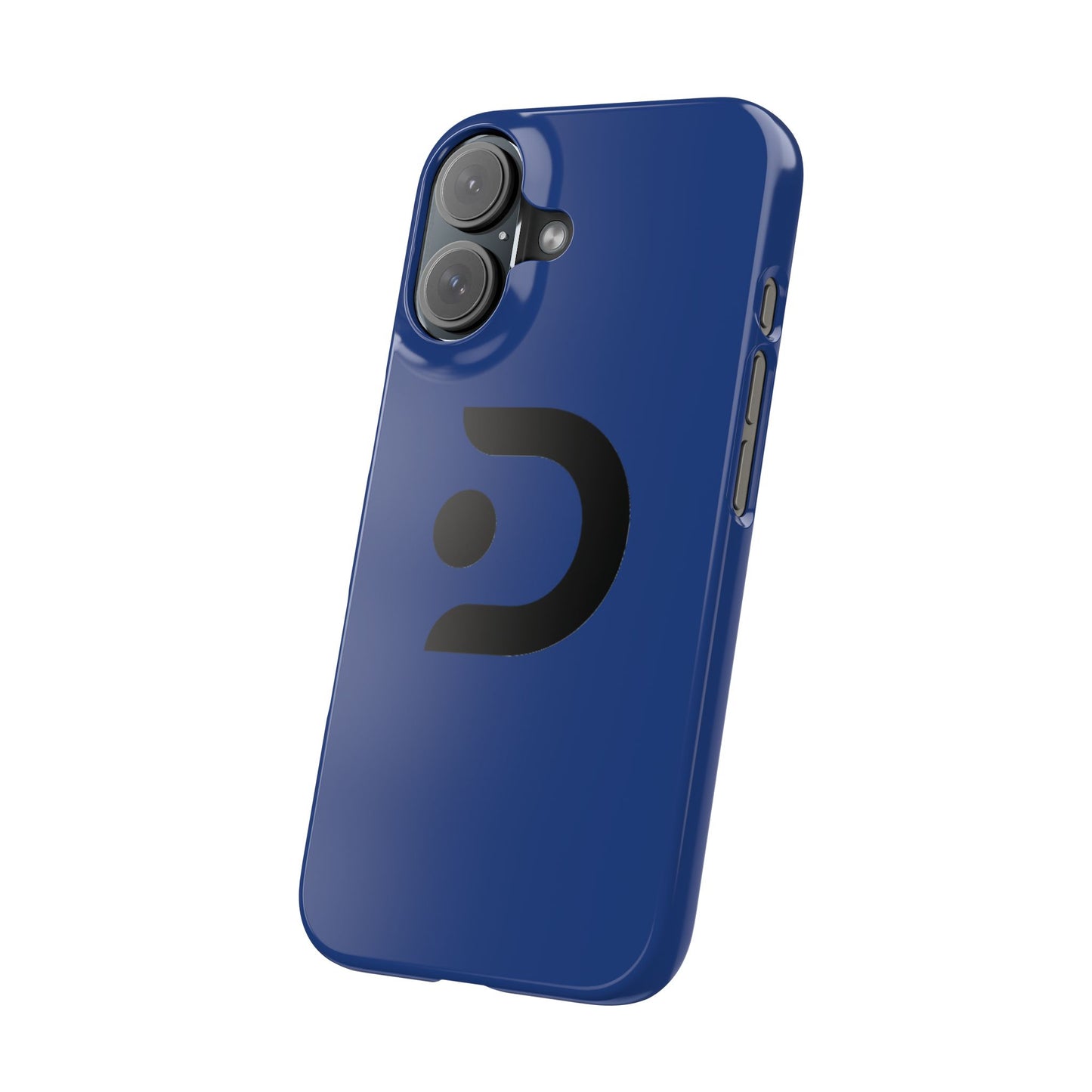 Slim Phone Case — Minimal Blue Protective Cover with Modern Logo