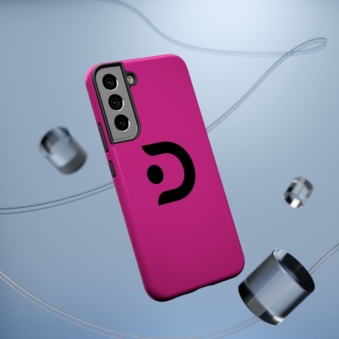 Impact-Resistant Phone Case — Magenta with Bold Minimal Logo