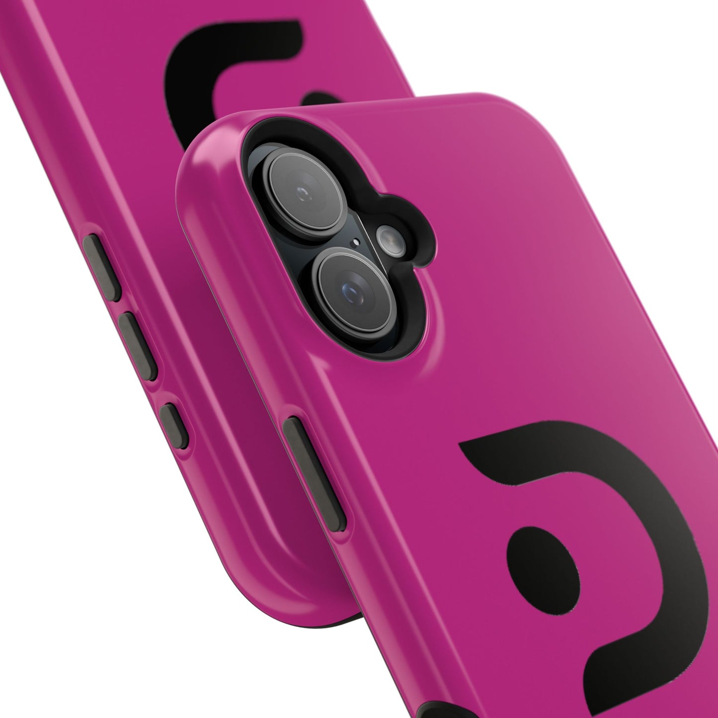 Impact-Resistant Phone Case — Magenta with Bold Minimal Logo