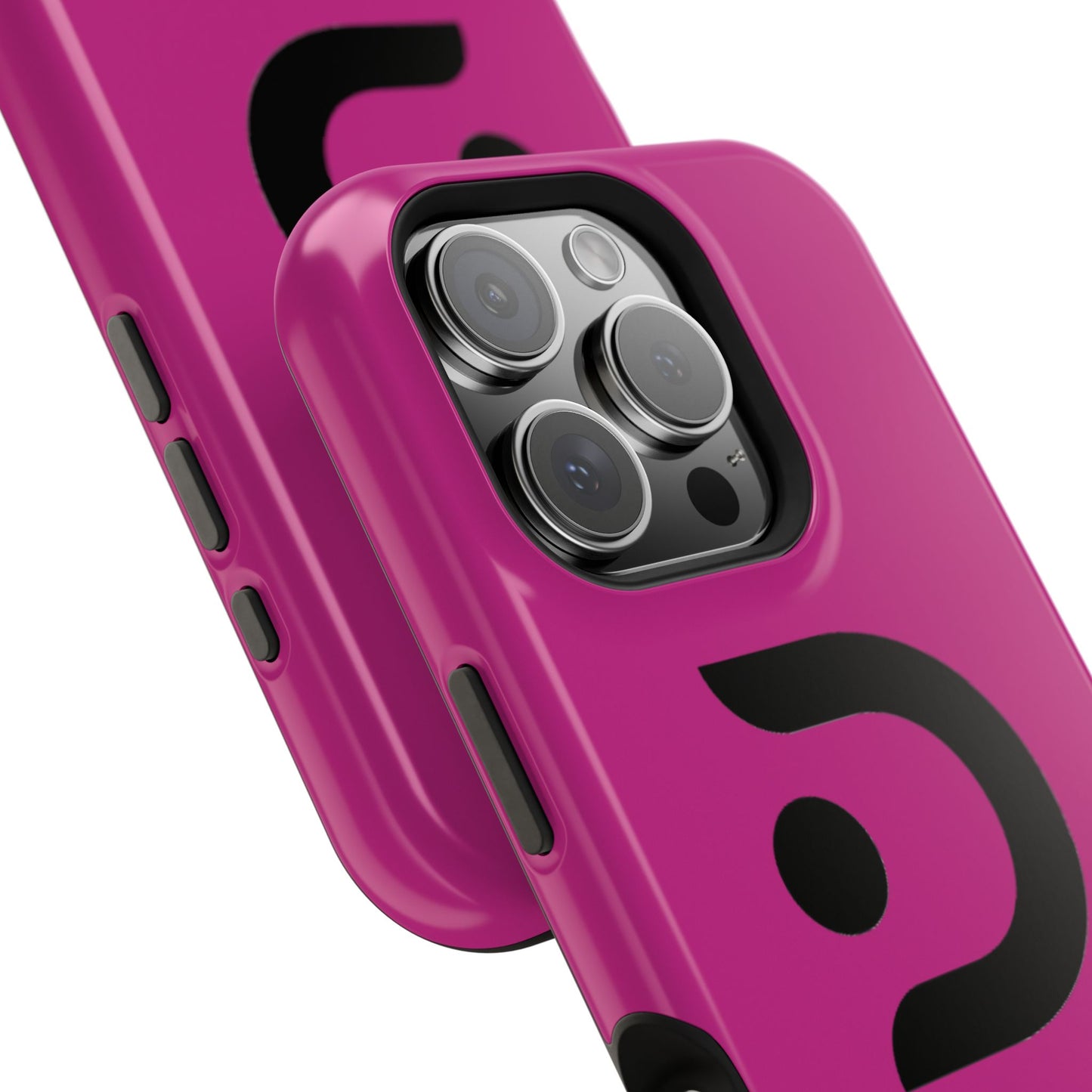 Impact-Resistant Phone Case — Magenta with Bold Minimal Logo