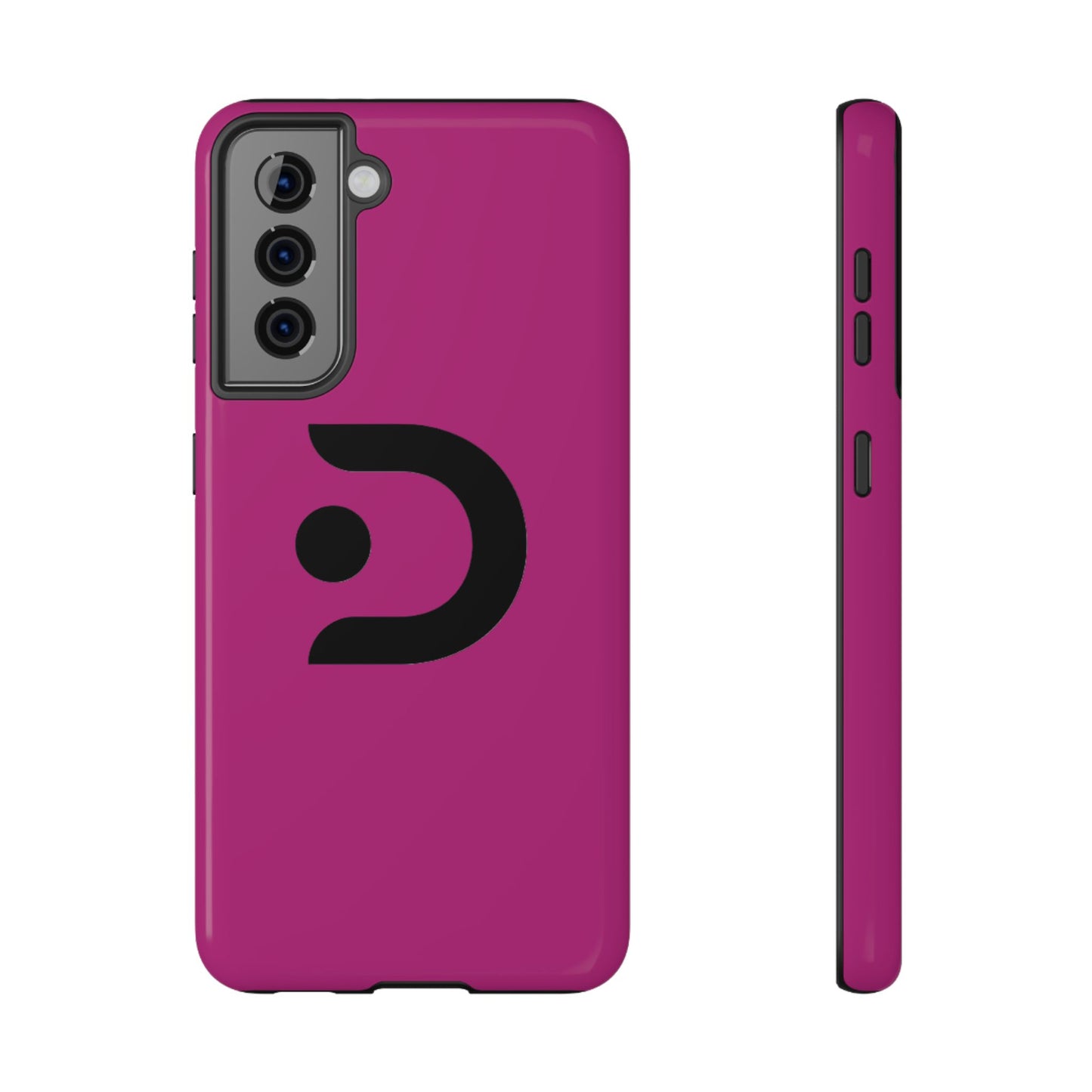 Impact-Resistant Phone Case — Magenta with Bold Minimal Logo