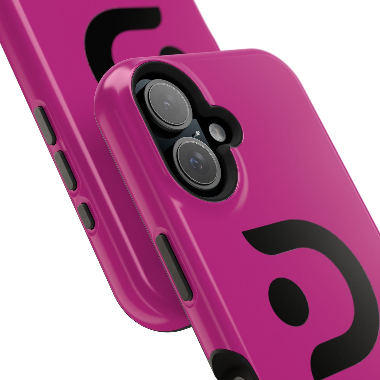 Impact-Resistant Phone Case — Magenta with Bold Minimal Logo