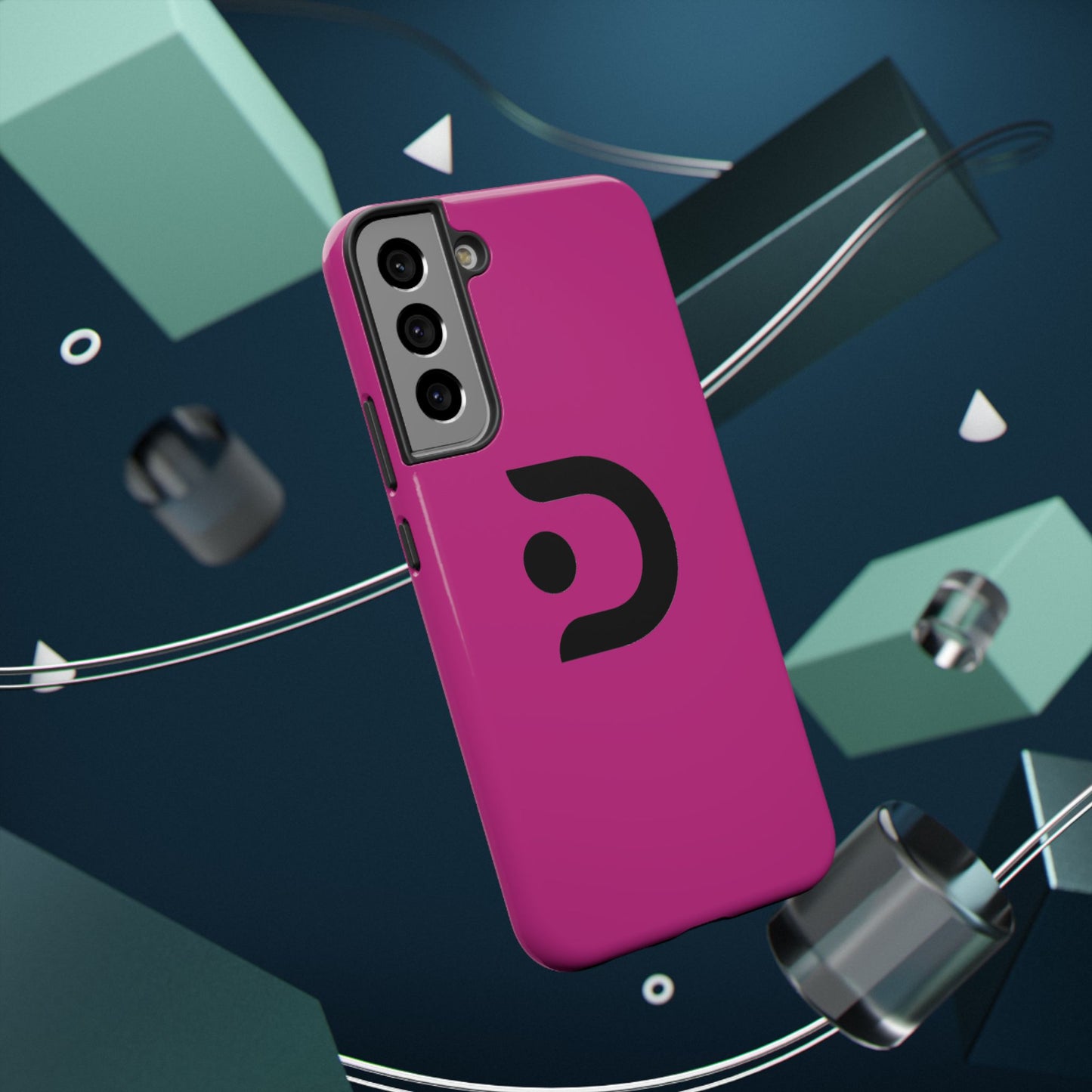 Impact-Resistant Phone Case — Magenta with Bold Minimal Logo