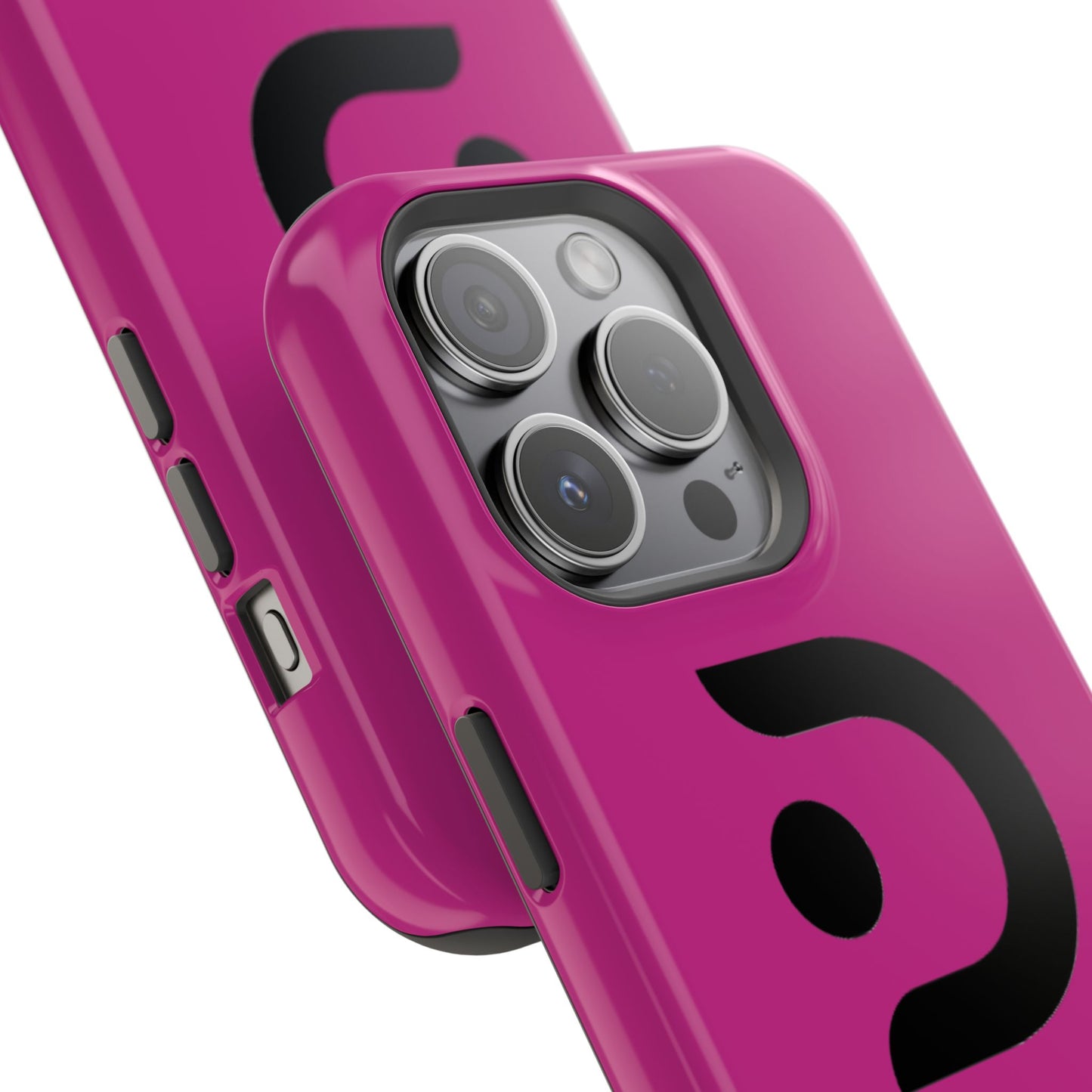 Impact-Resistant Phone Case — Magenta with Bold Minimal Logo