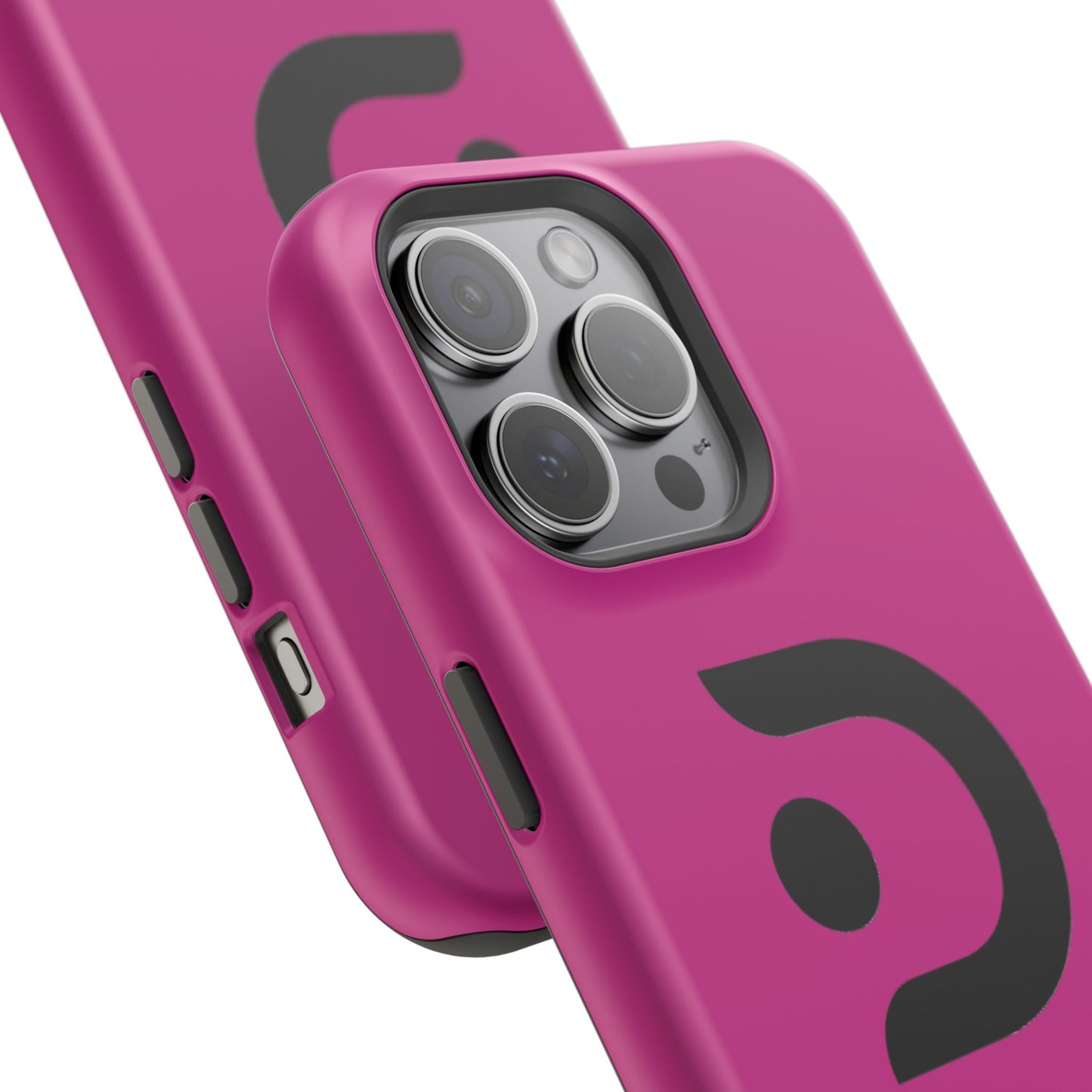 Impact-Resistant Phone Case — Magenta with Bold Minimal Logo