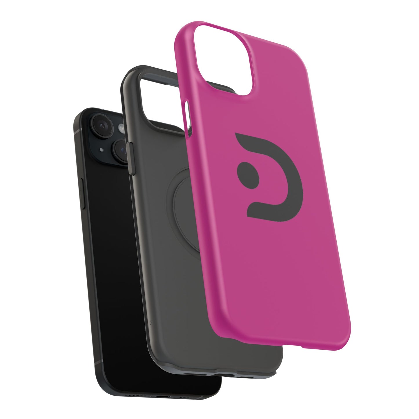 Impact-Resistant Phone Case — Magenta with Bold Minimal Logo