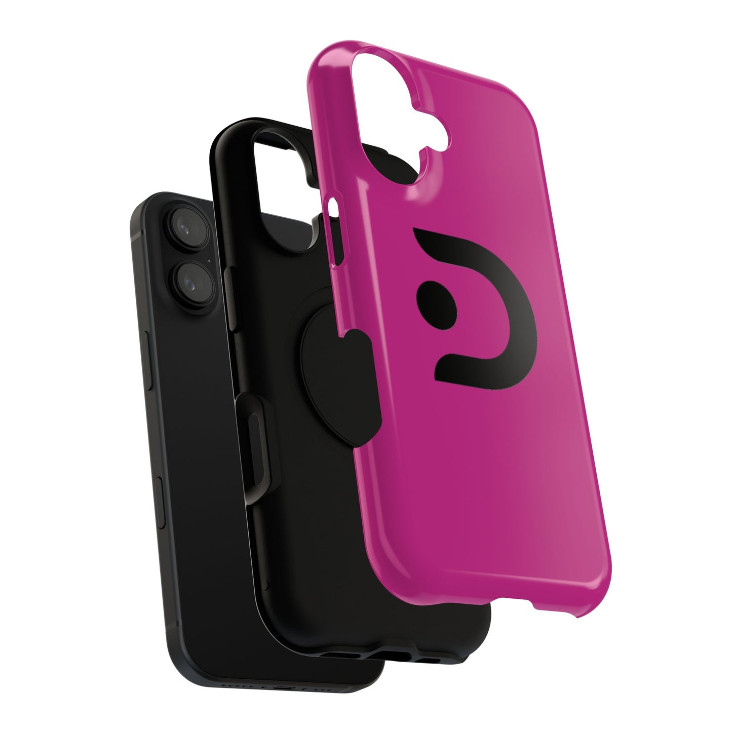 Impact-Resistant Phone Case — Magenta with Bold Minimal Logo